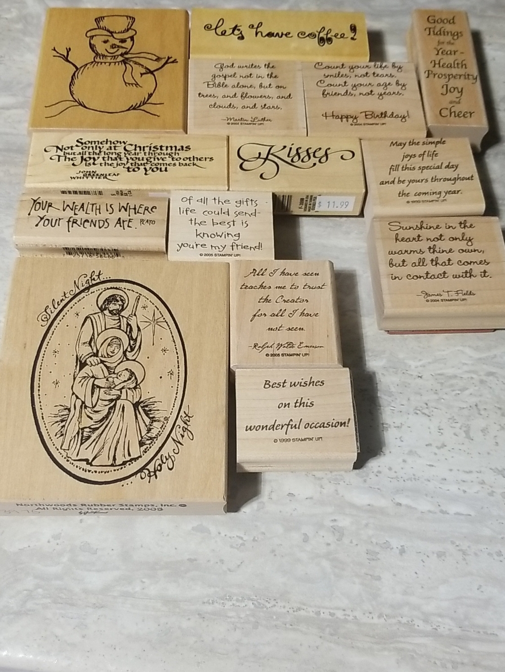 Wooden stamp Lot Scrapbooking Card Making